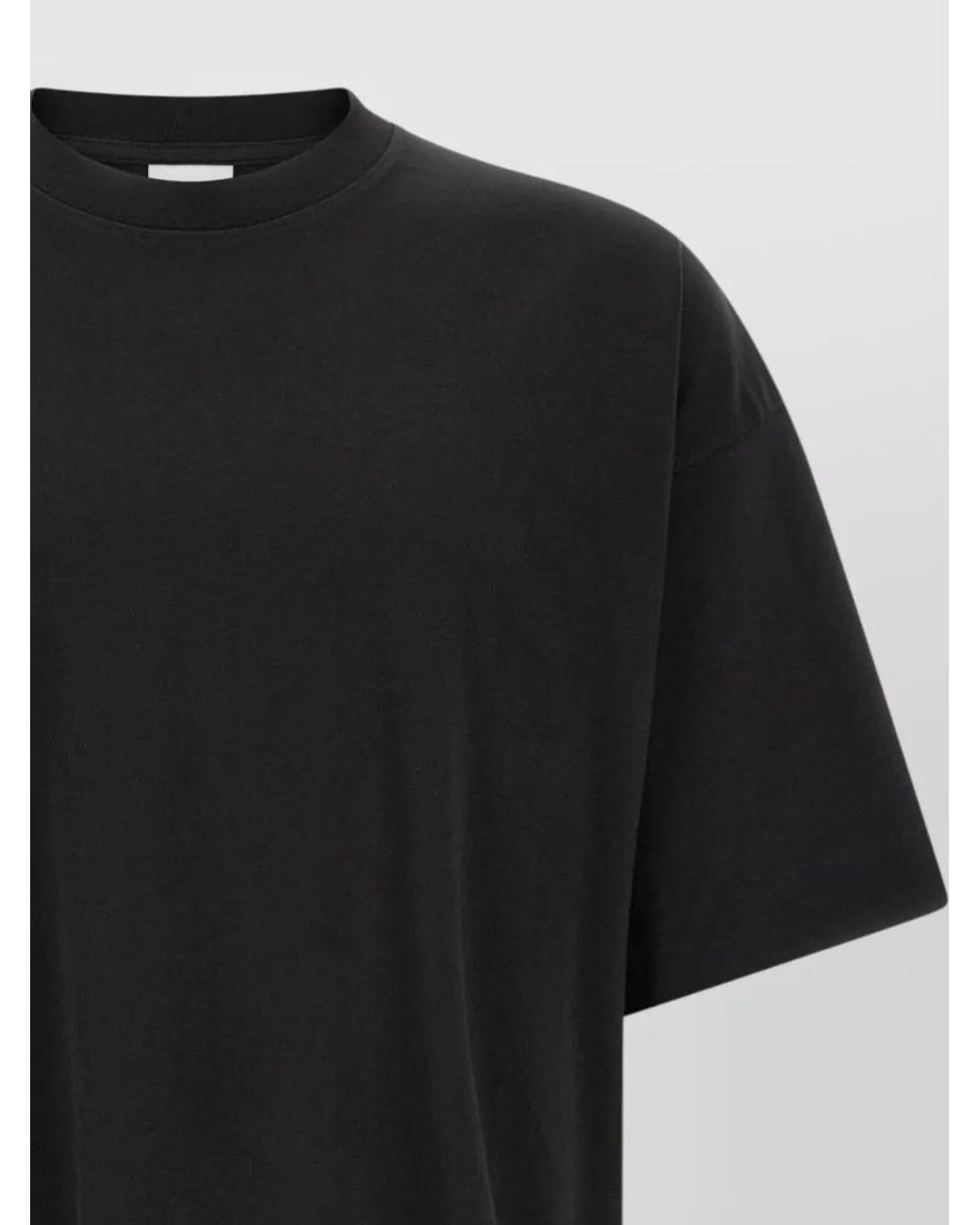 Dries Van Noten Black Cotton Oversized Ribbed Crew-Neck T-Shirt for men