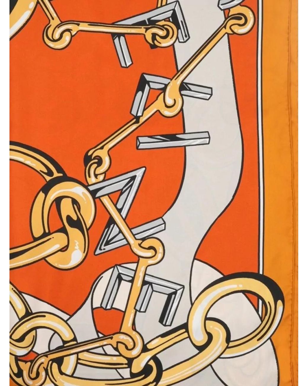 Céline Orange Silk Scarf