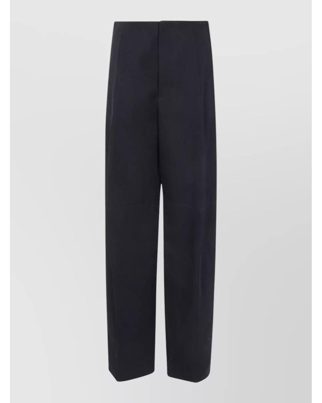 Victoria Beckham Blue Virgin Wool Wide-Leg Trousers