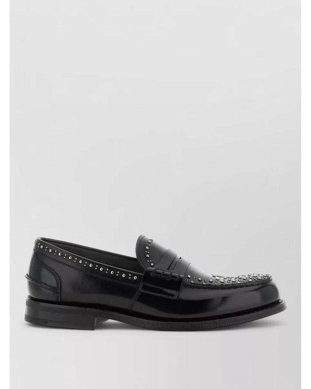 Church's Black Leather Studded Loafers for men