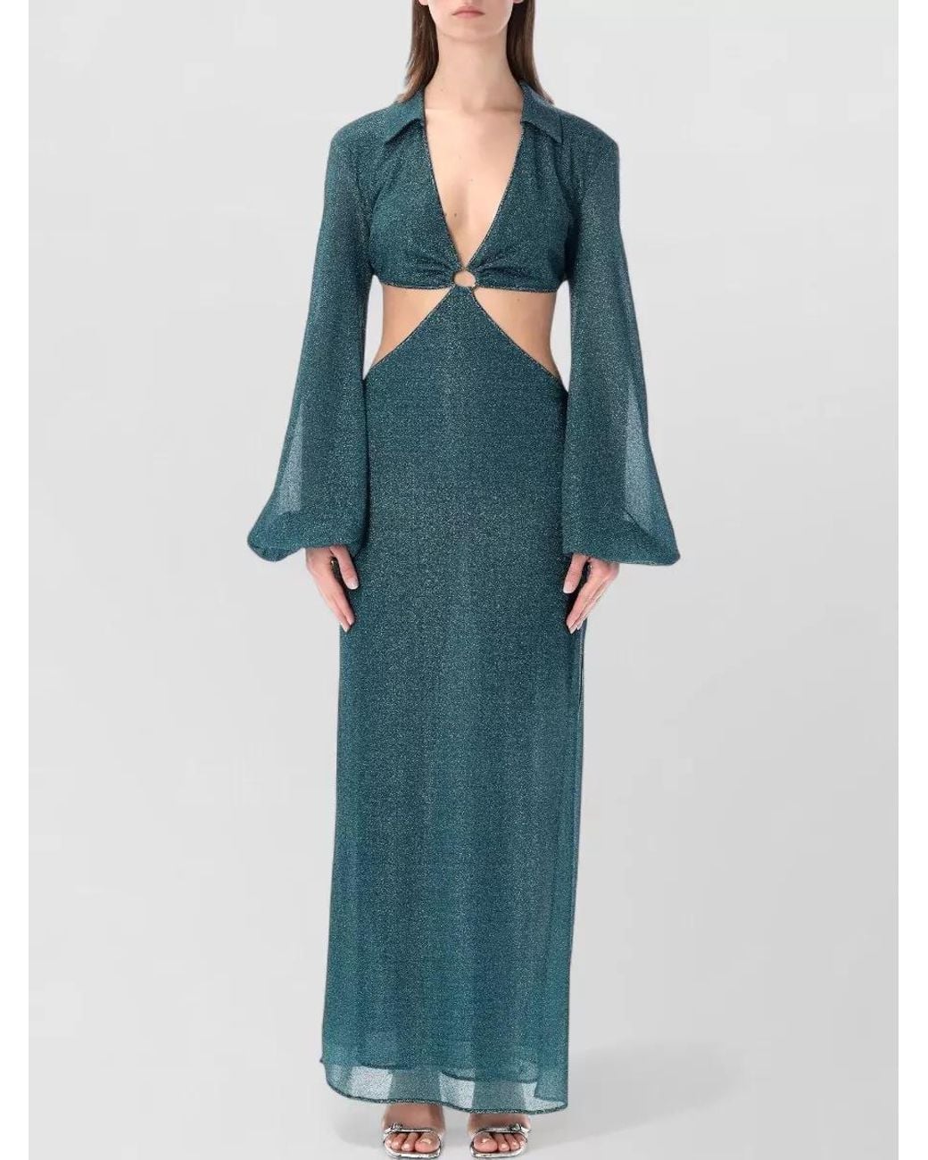 Oseree Blue Cutout Maxi Dress