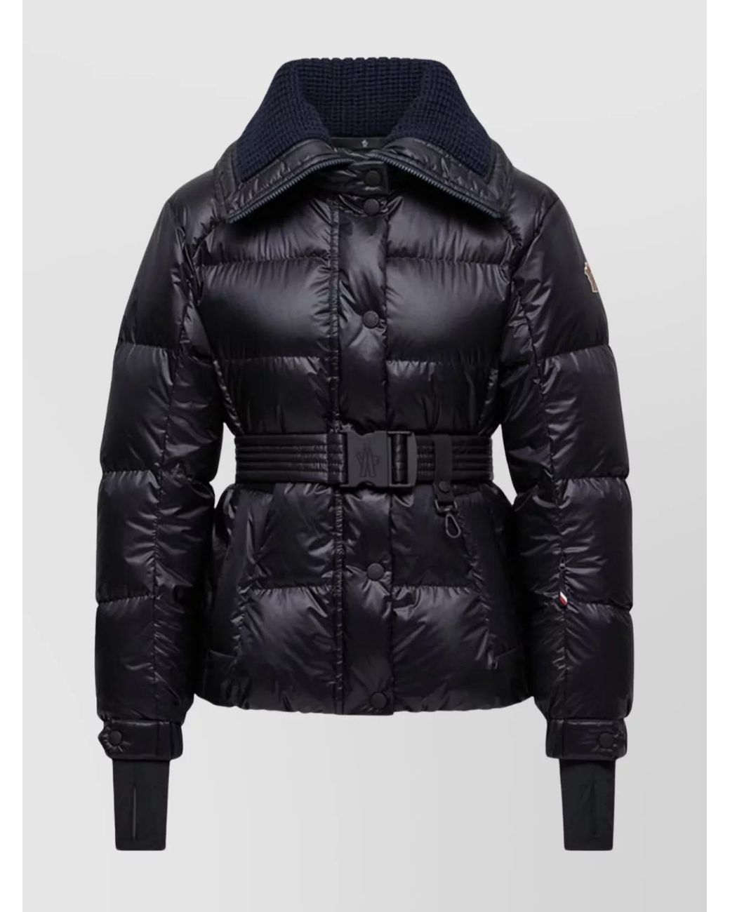 Moncler Blue Nylon Belted Puffer Jacket