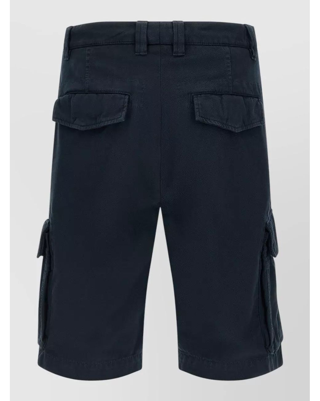 Brunello Cucinelli Blue Cotton Cargo Shorts for men