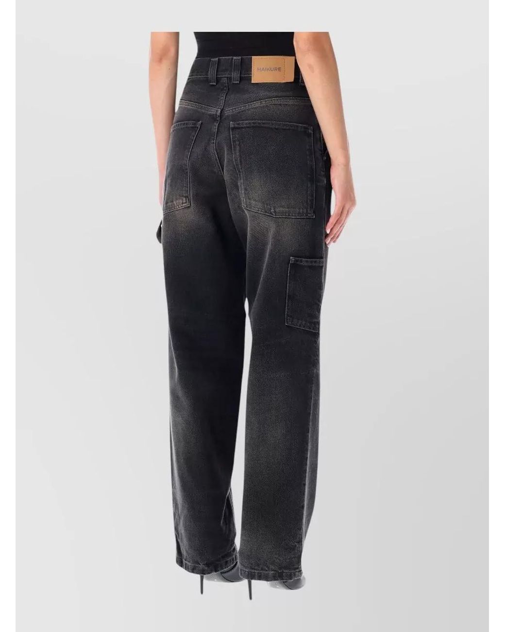 Haikure Blue Cotton Boyfriend Straight-Leg Jeans