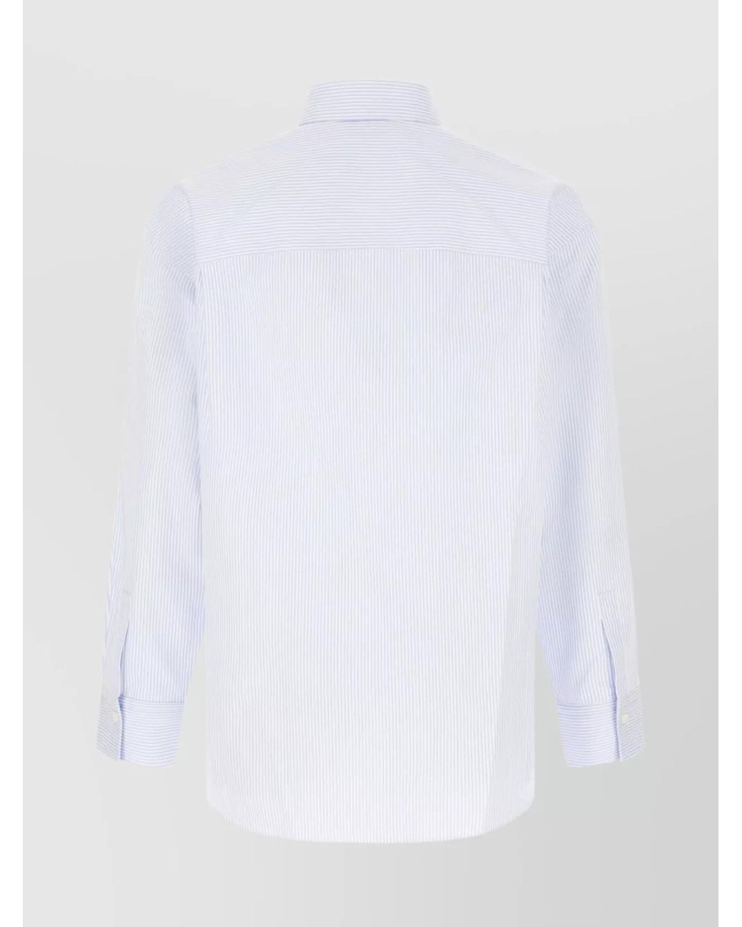 Ferragamo White Embroidered Poplin Shirt for men