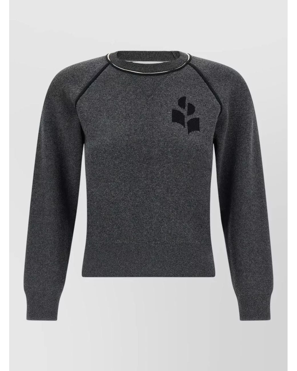 Isabel Marant Black Logo-Print Crewneck Jumper