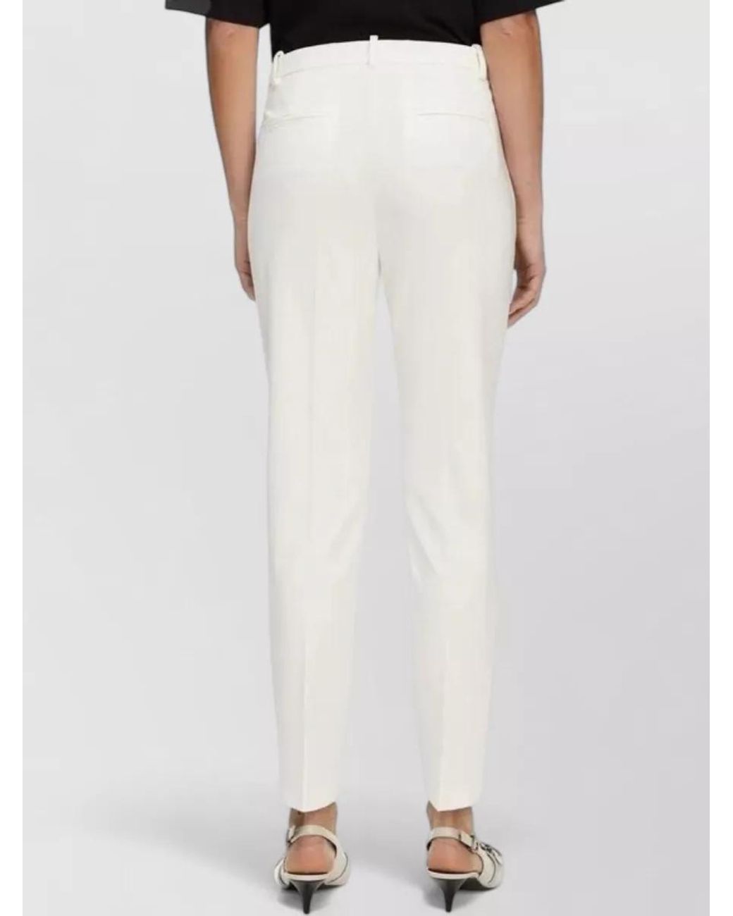 Pinko White Bello Straight-Leg Trousers