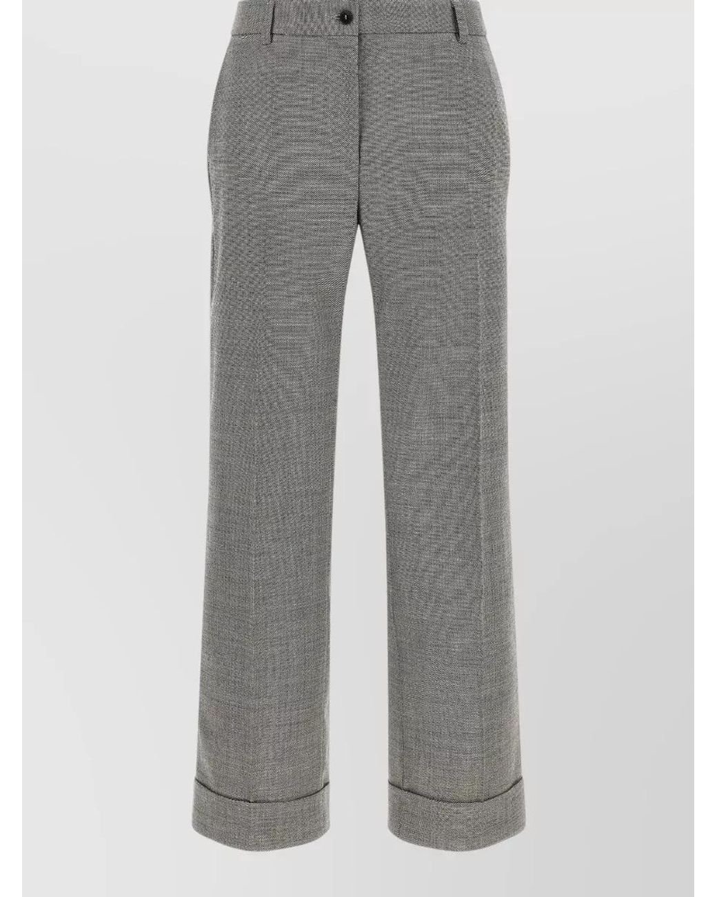 Alberto Biani Gray Wool Wide-Leg Suit Trousers