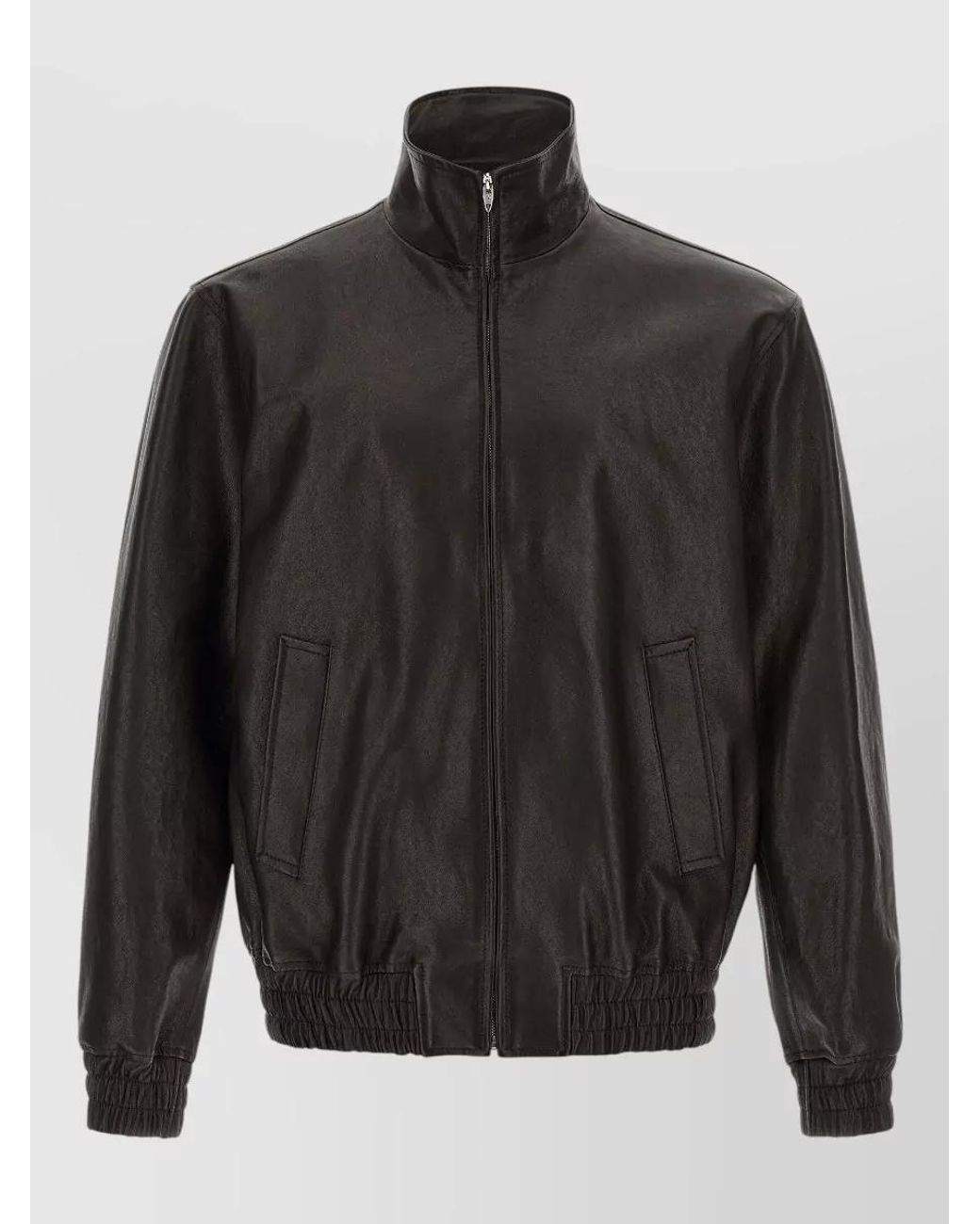 Valentino Garavani Gray Leather Regular-Fit Jacket for men