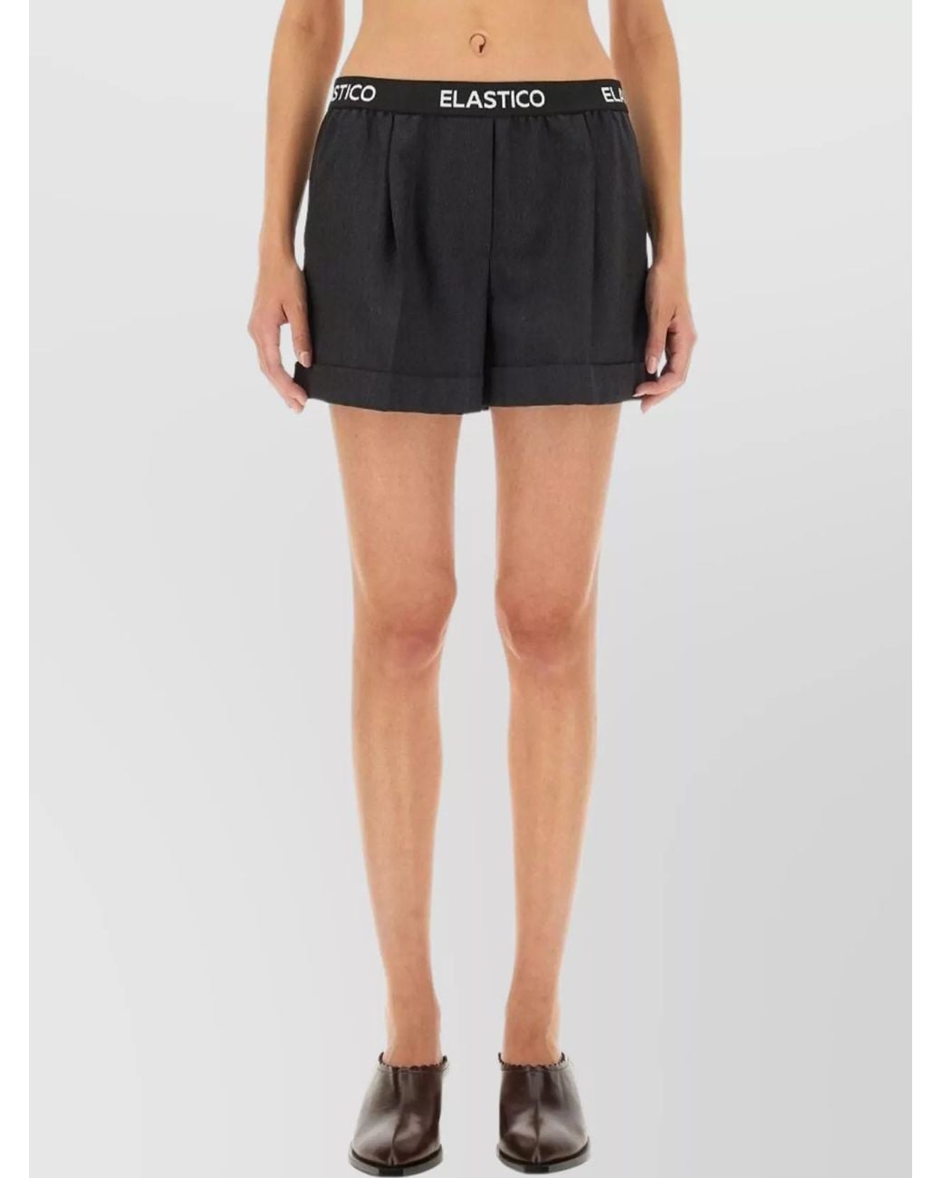 Moschino Black Virgin Wool Regular-Fit Tailored Shorts