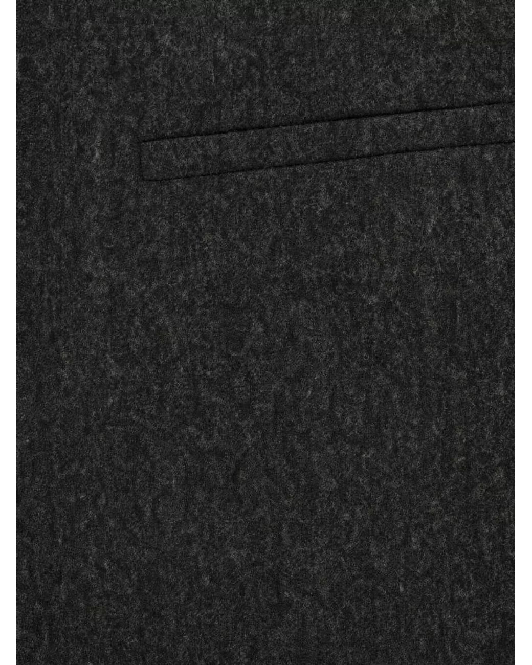 Giorgio Armani Black Wool Silk Cashmere Stretch Relaxed-Fit Pants