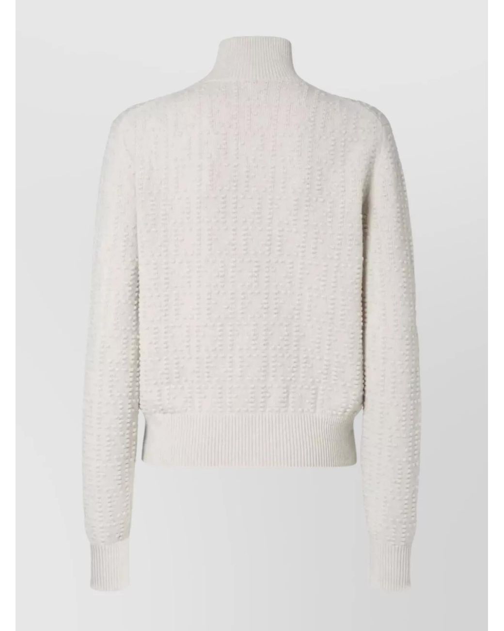 Fendi White Cashmere Wool High-Neck Jumper