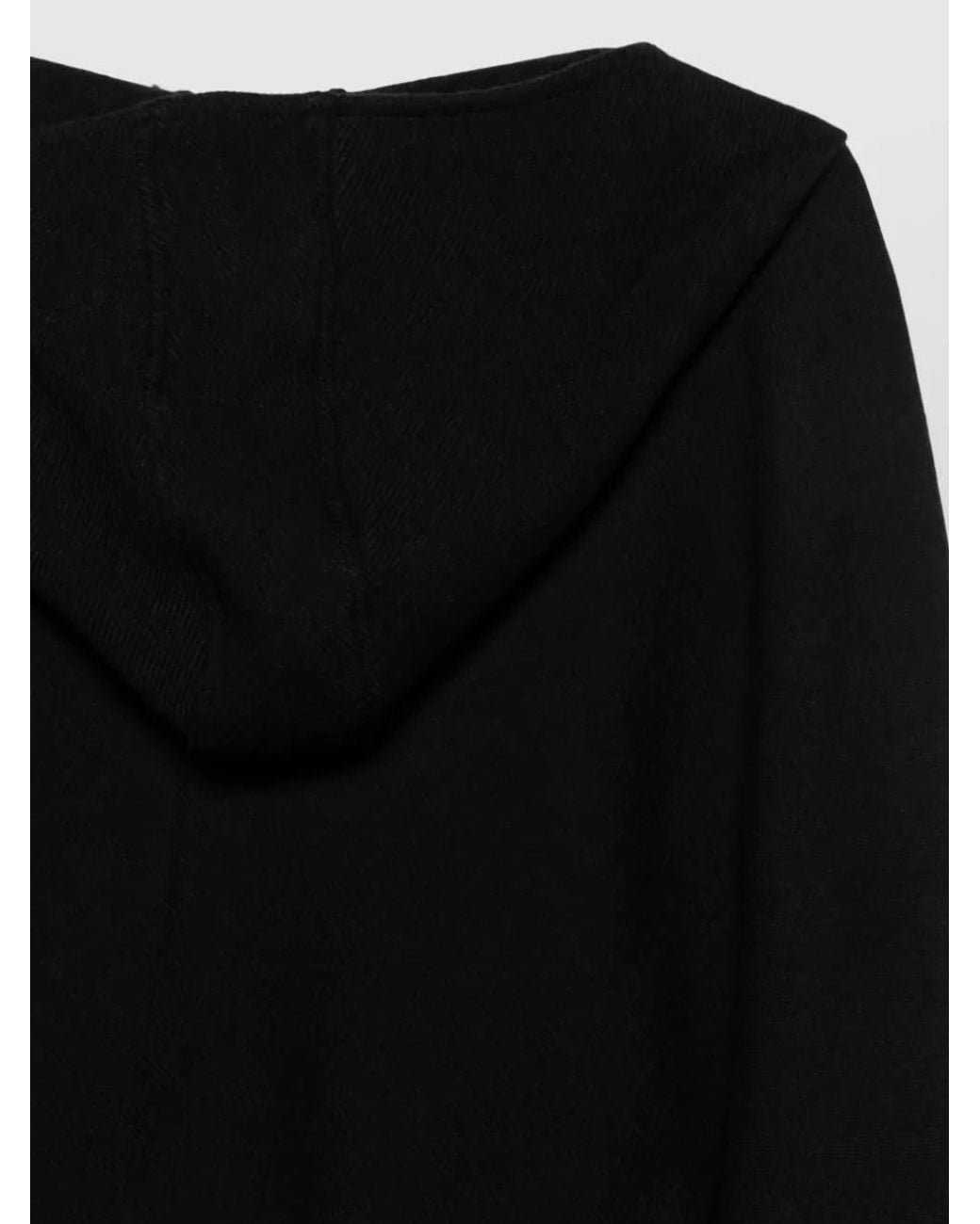 Emporio Armani Black Wool Hooded Scarf