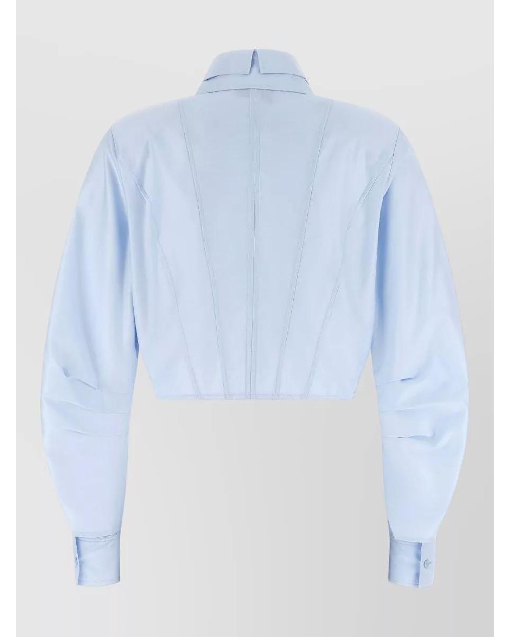 Elisabetta Franchi Blue Cropped Cotton Bustier Jacket
