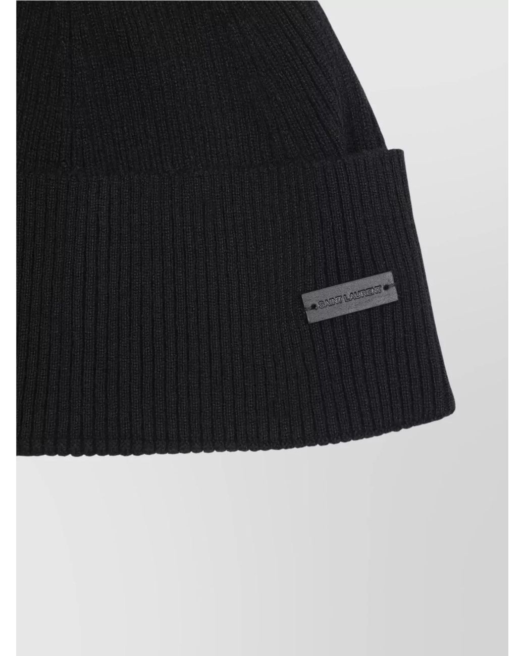 Saint Laurent Blue Cashmere Ribbed Texture Hat for men