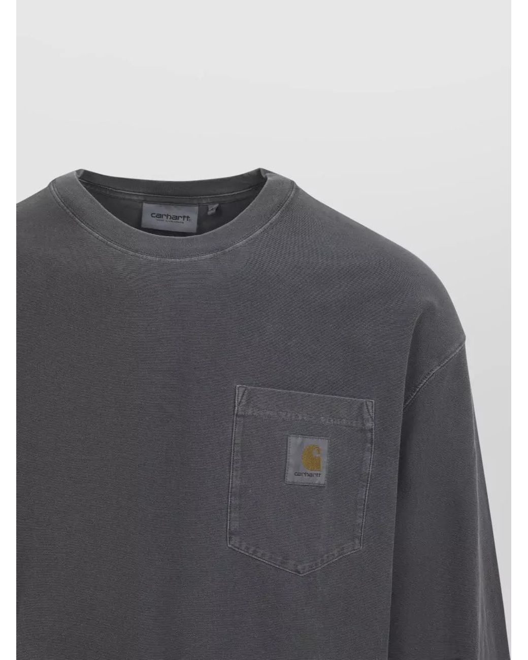 Carhartt Gray Organic Cotton Long-Sleeve Loose-Fit Crew-Neck T-Shirt for men