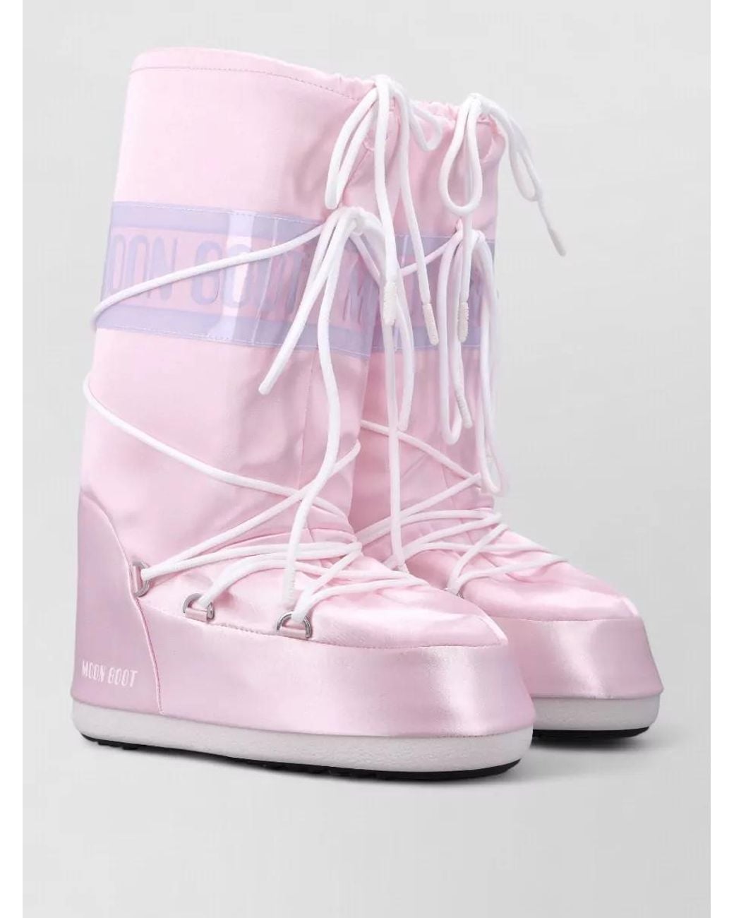 Moon Boot Pink Pearly Lace-Up Boots