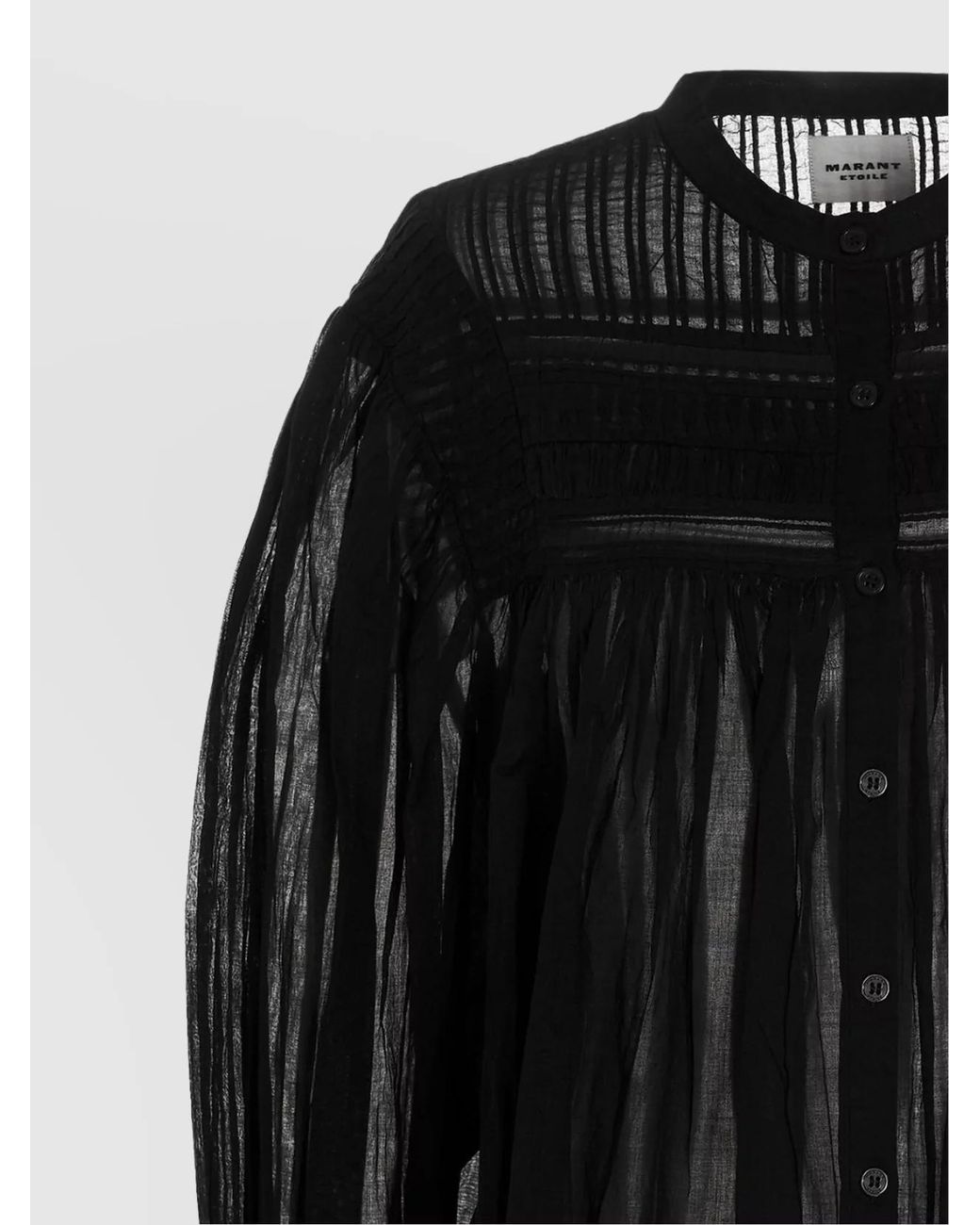 Isabel Marant Black Sheer Pleated Lightweight Shirt