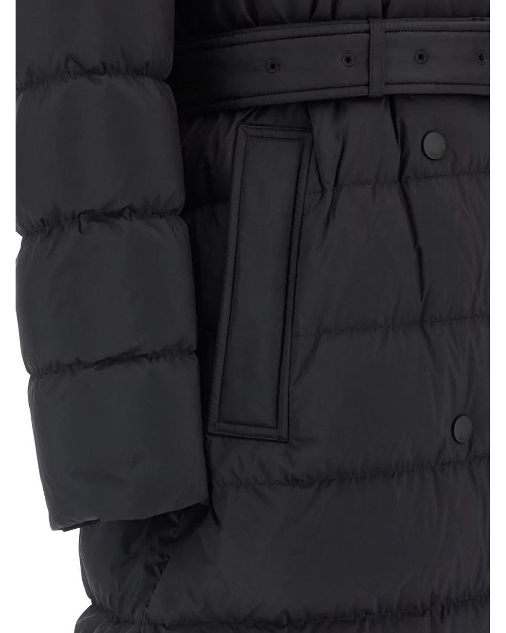 Burberry Blue Quilted Double-Breasted Belted Puffer Jacket