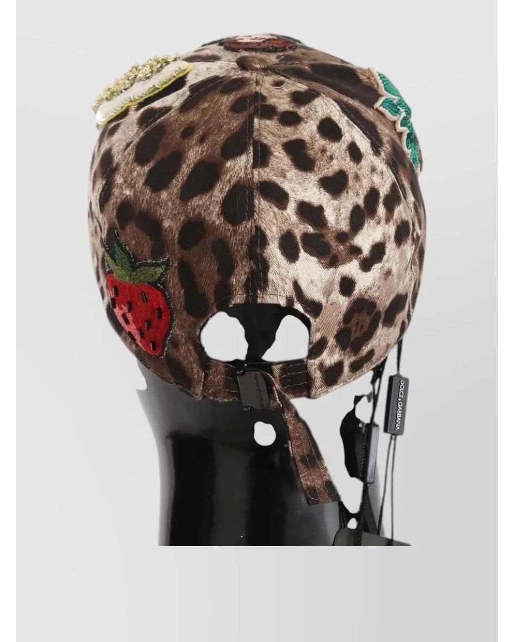 Dolce & Gabbana Gray Leopard Sequin Baseball Cap