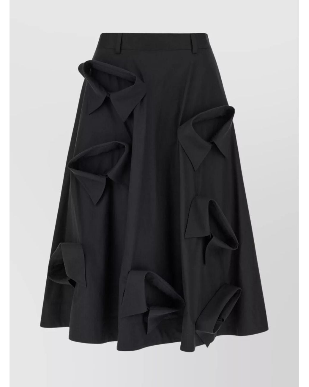Moschino Black Stretch Cotton A-Line Skirt