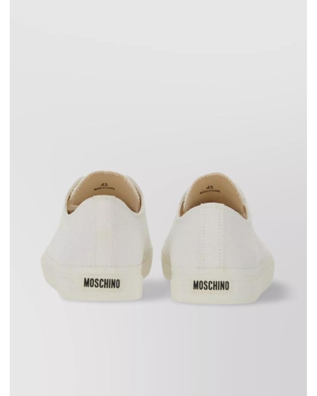Moschino White Leather Edge Low-Top Sneakers for men