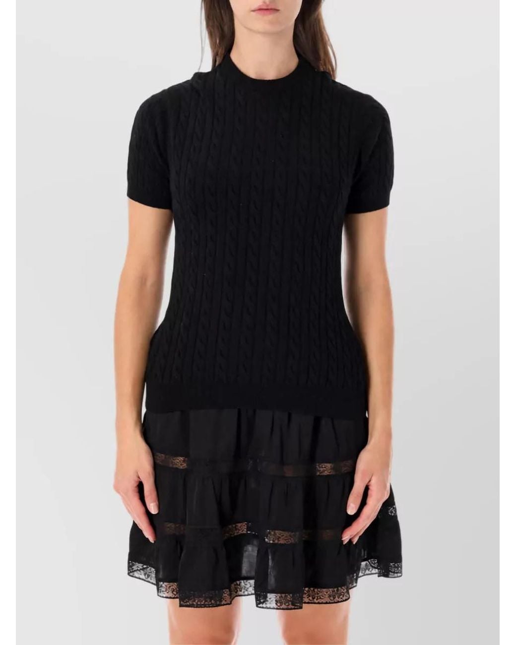 GIMAGUAS Black Cashmere Wool Mini Dress