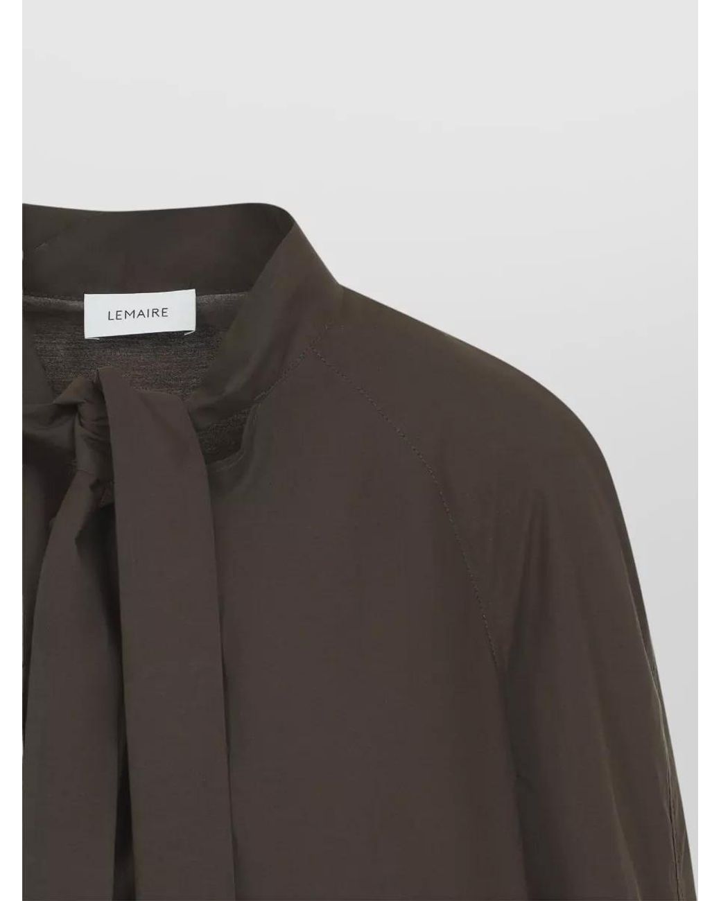 Lemaire Brown Silk Blend Relaxed-Fit Ascot Blouse