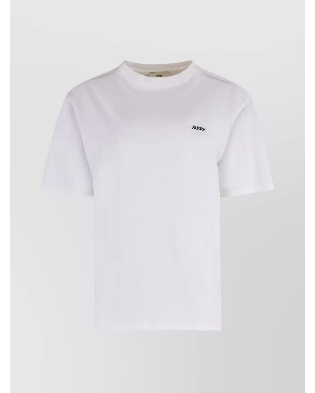 Autry White Ribbed Cotton Logo T-Shirt