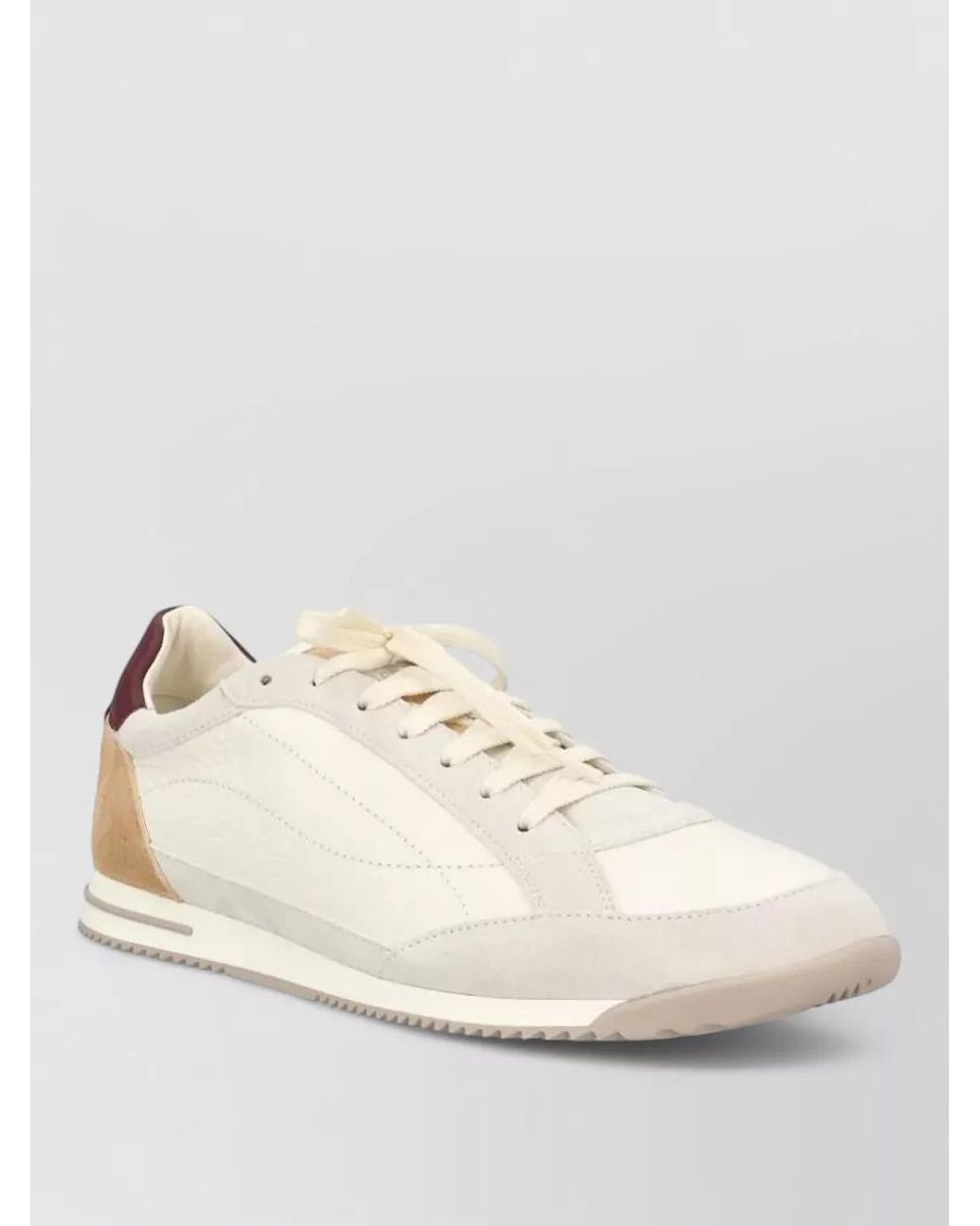 Brunello Cucinelli Natural Leather Low-Top Sneakers for men
