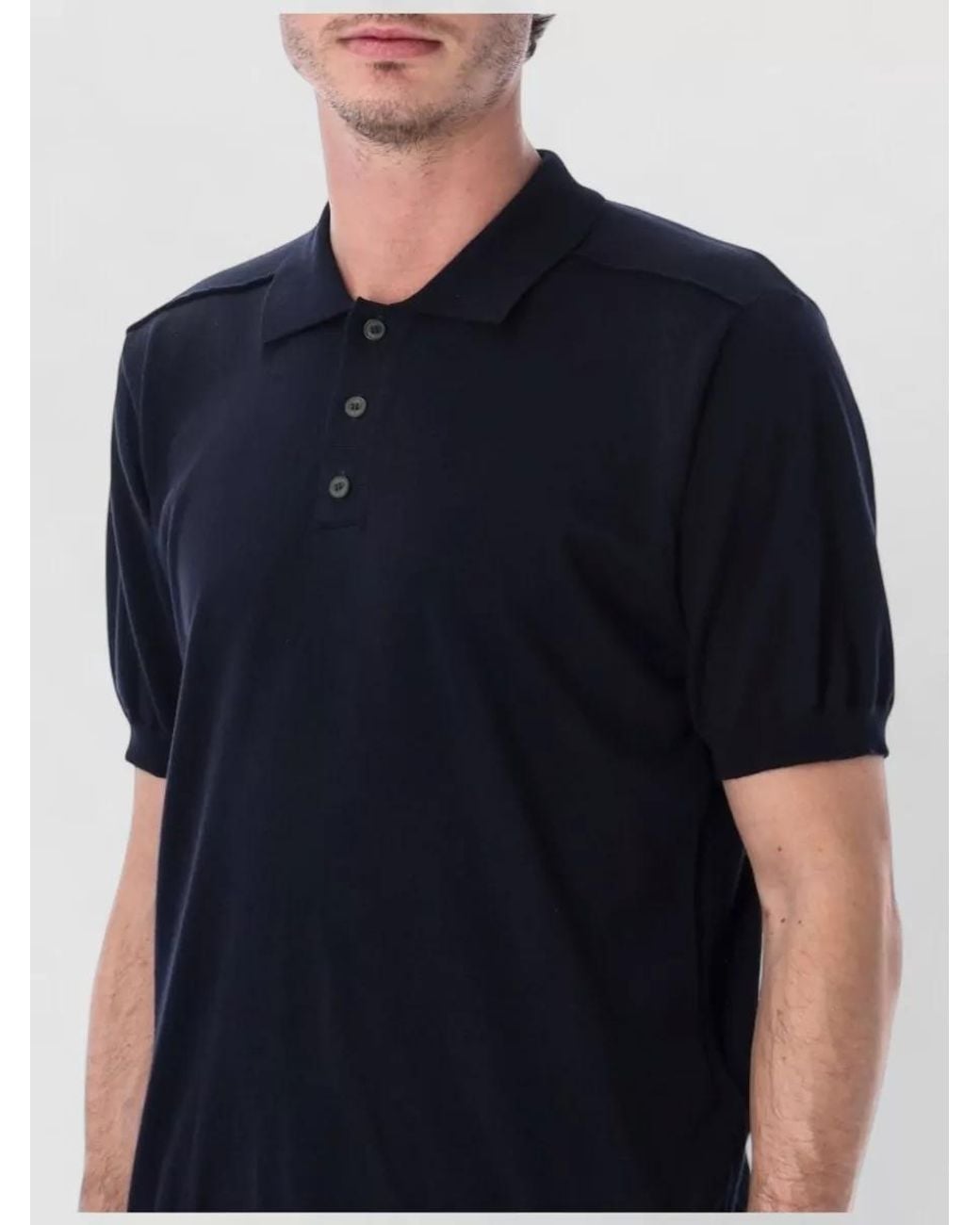C P Company Blue Cotton Short-Sleeve Polo Shirt for men