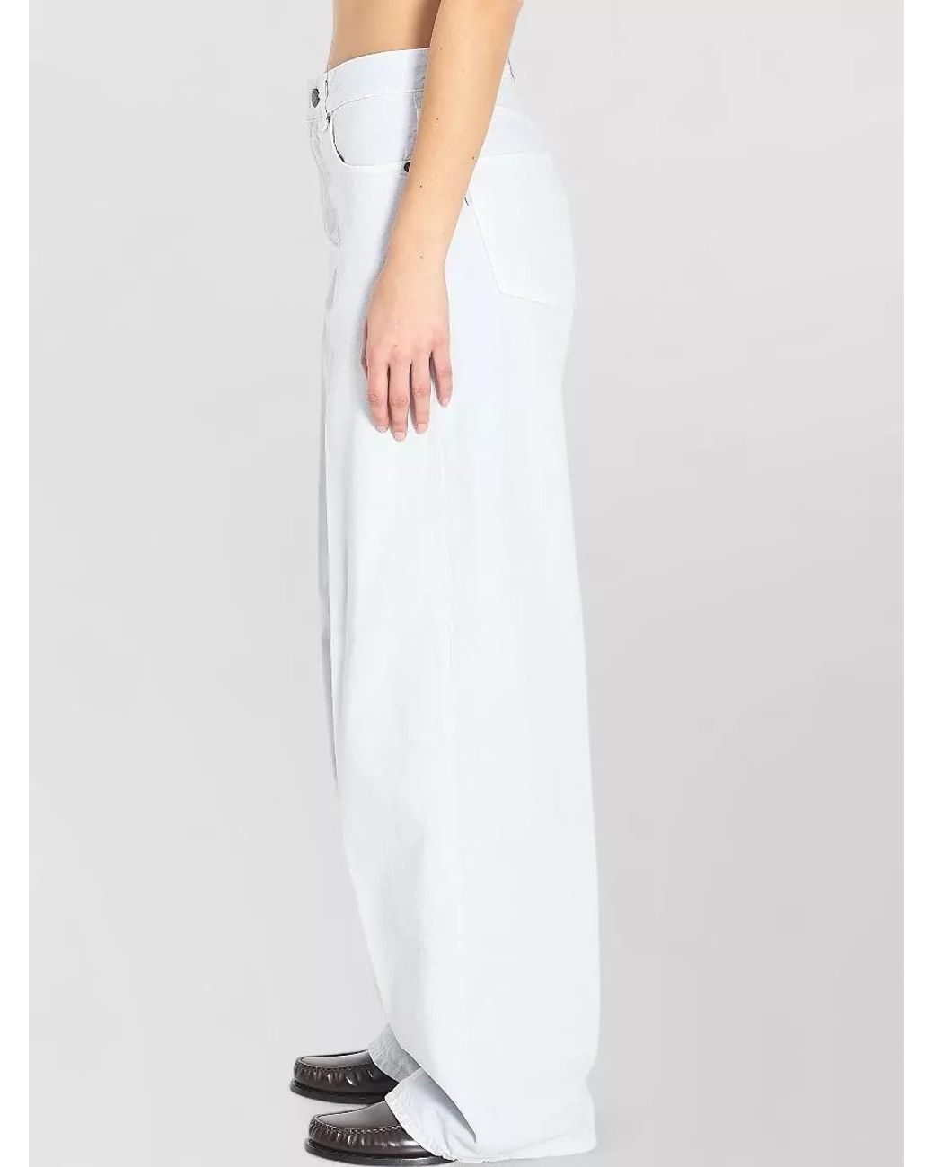 Haikure White Linen-Blend Straight-Leg Trousers