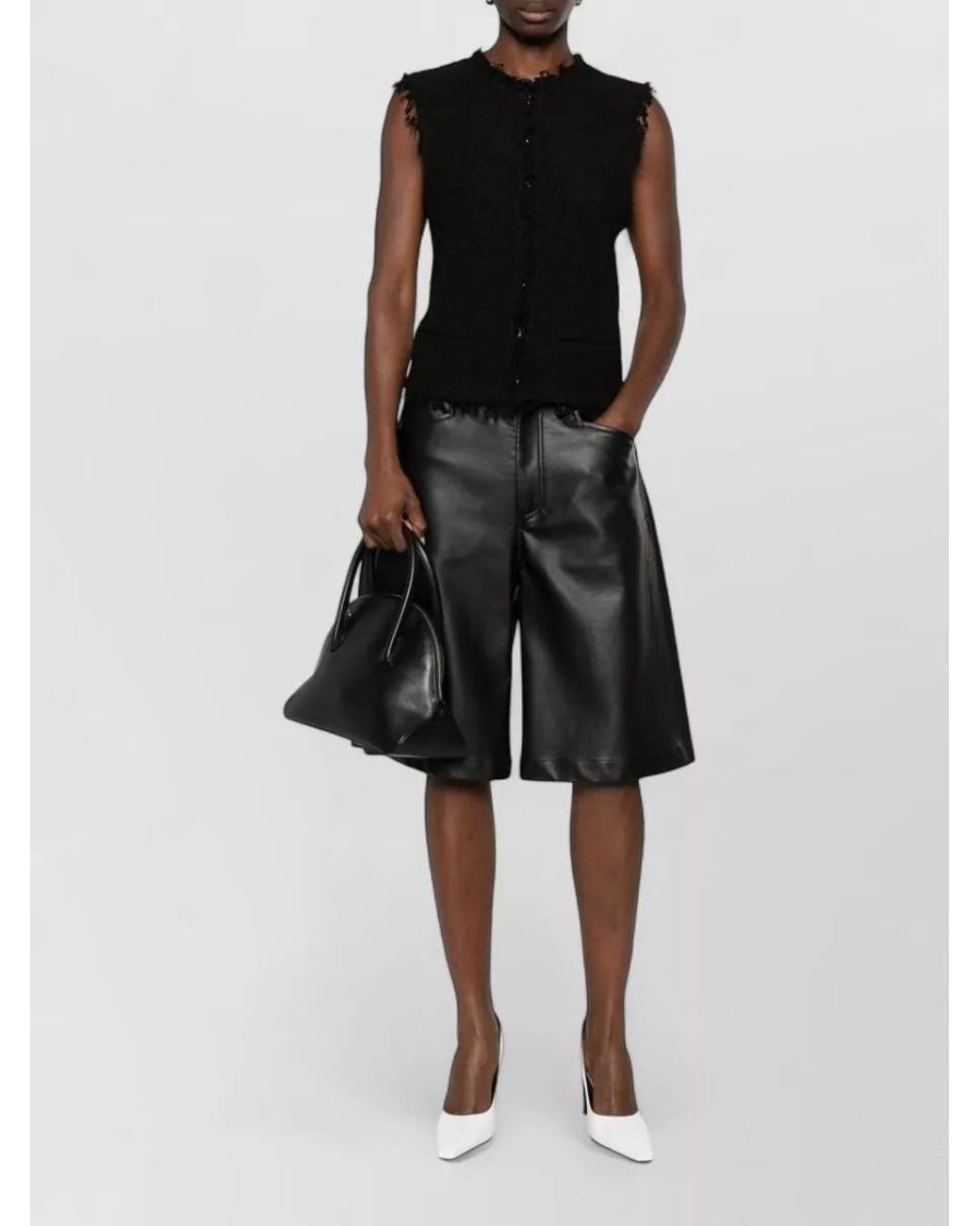 IRO Black Cotton Sleeveless Crew Neck Vest