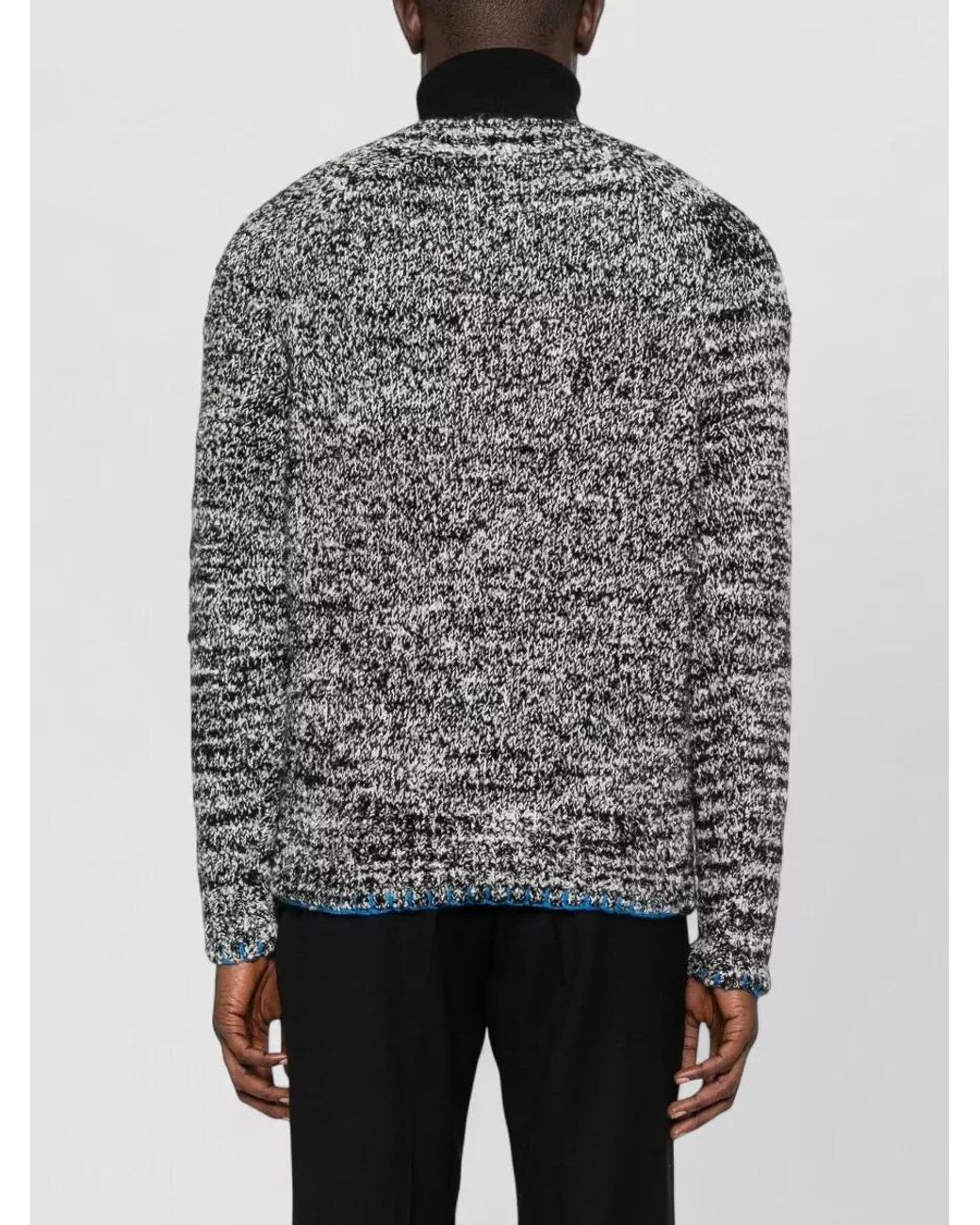 sunflower Gray Mohair Wool Crewneck Sweater for men