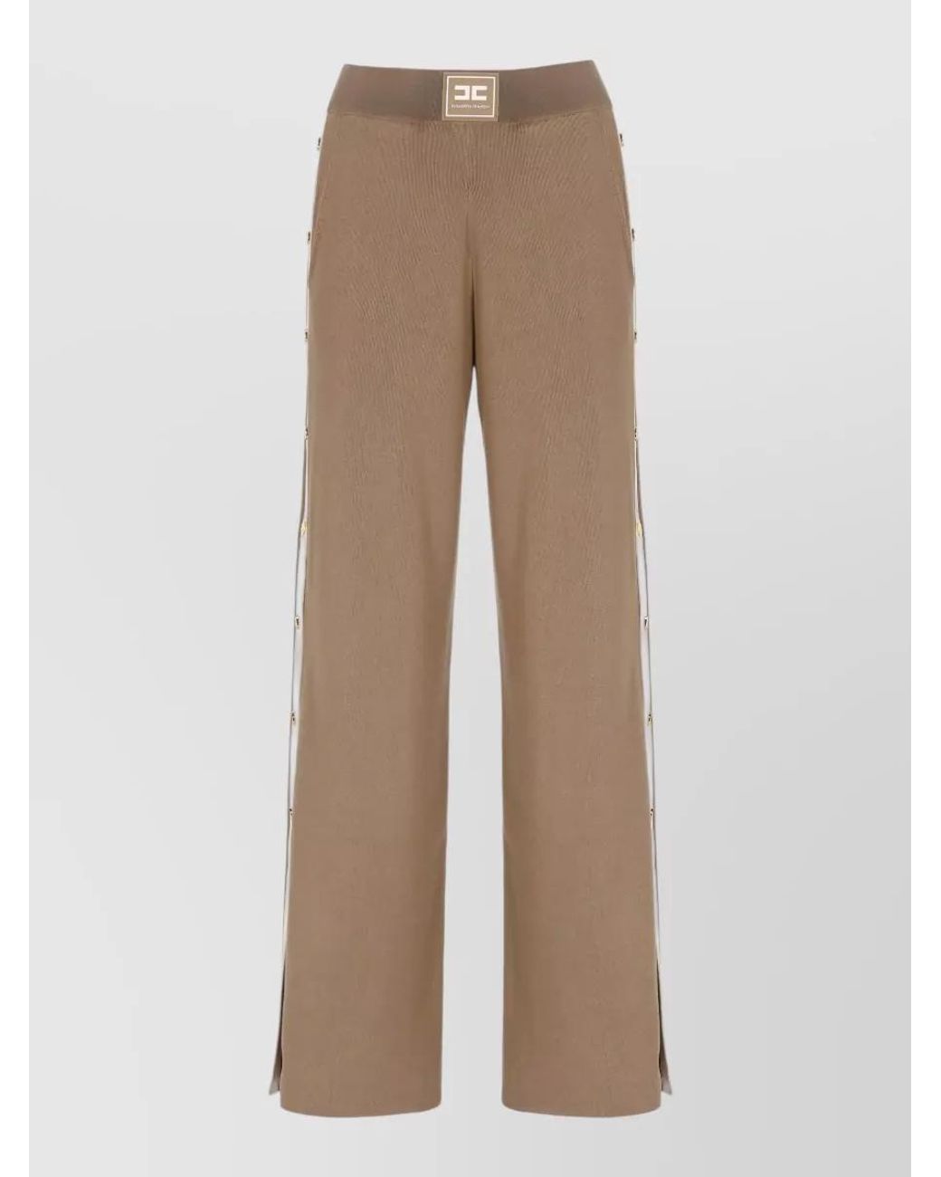 Elisabetta Franchi Natural Wide-Leg Trousers