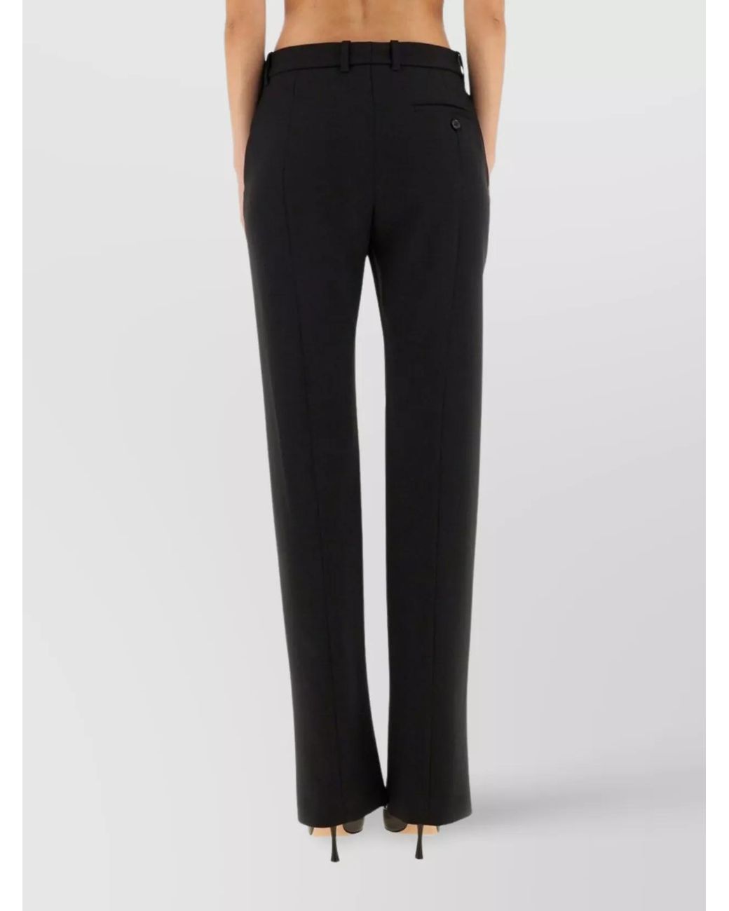 McQueen Black Wool Straight-Leg Tailored Trousers