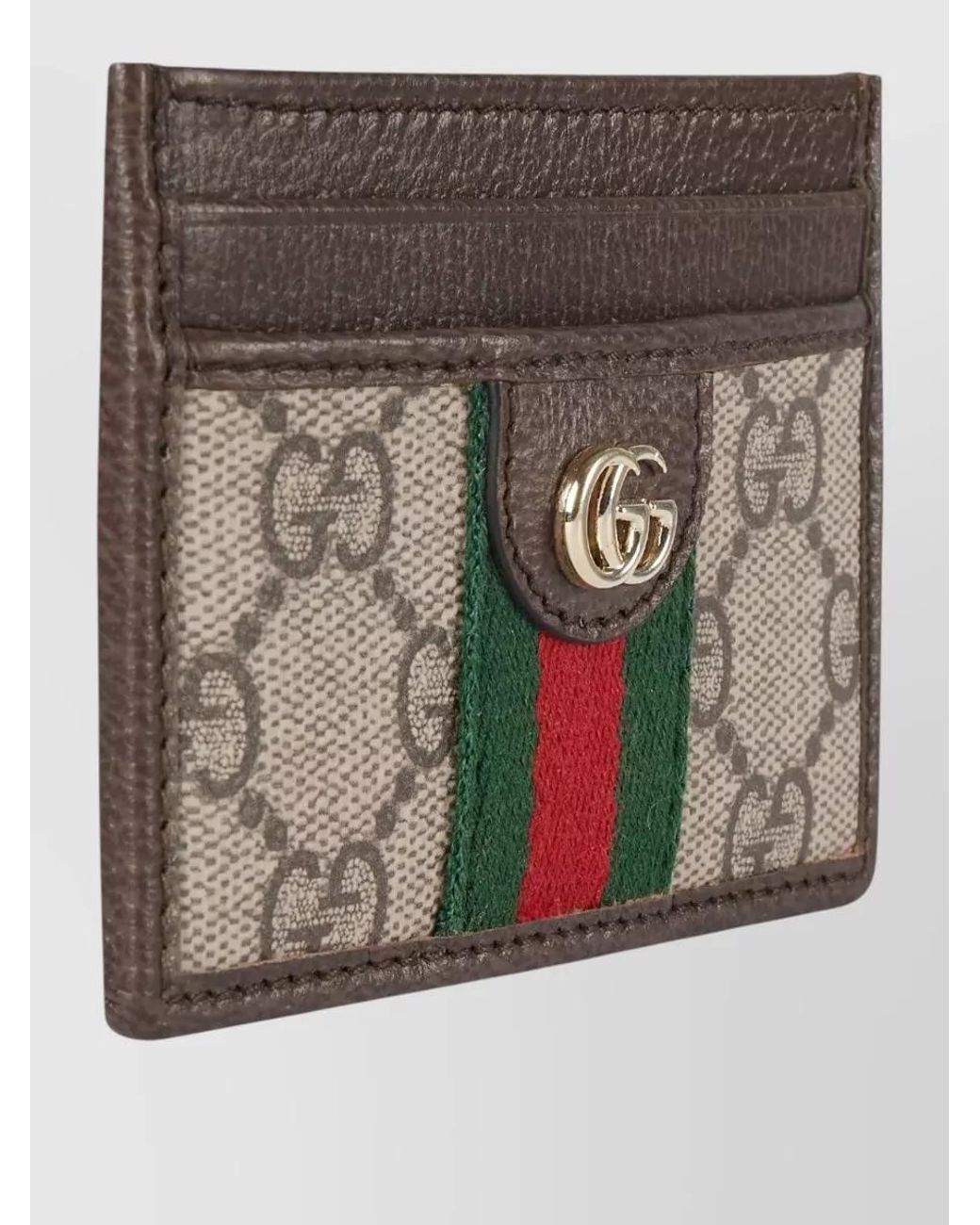 Gucci Brown Leather Ophidia Card Holder