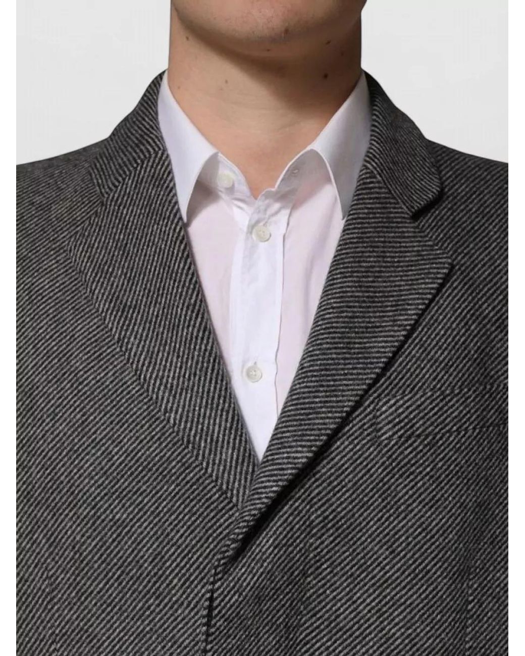 Dolce & Gabbana Gray Single Breasted Coat for men