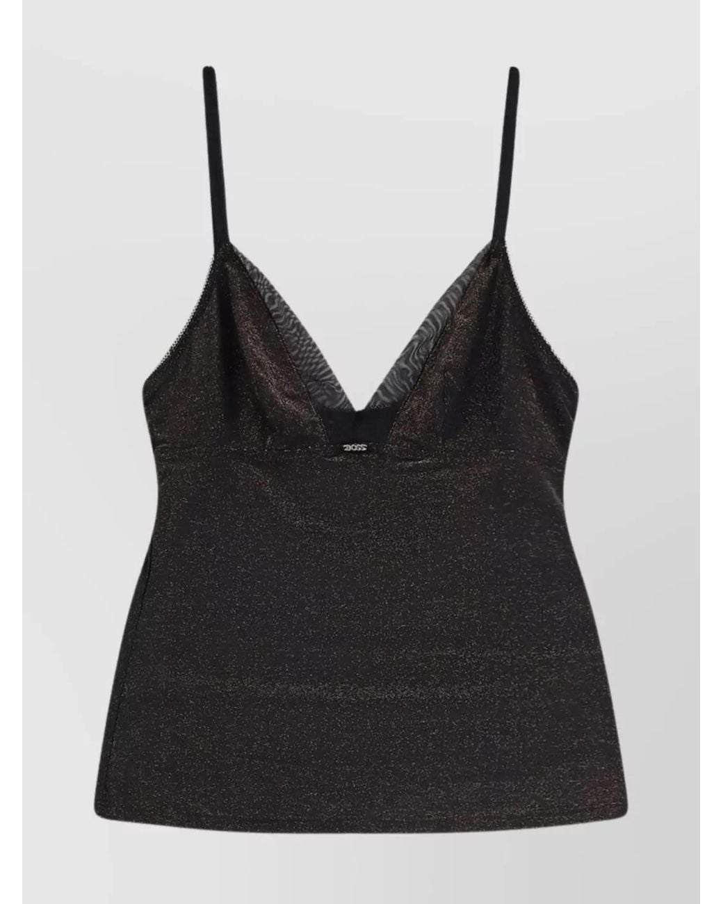 Boss Black Metallic Tank Top And Slip Combination