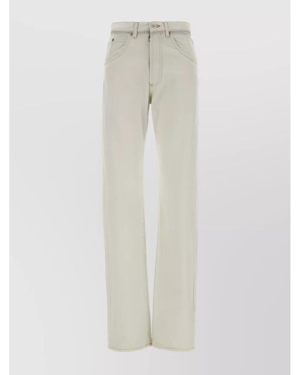 Maison Margiela White Denim High-Rise Straight-Leg Jeans