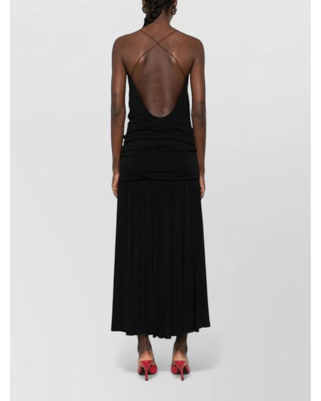 Jacquemus Black Gathered Maxi Dress