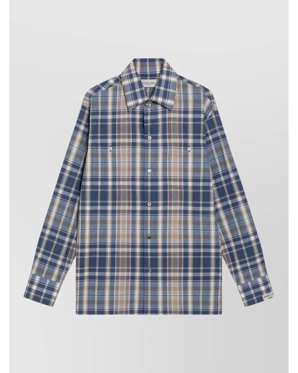 Golden Goose Deluxe Brand Blue Checked Cotton Shirt