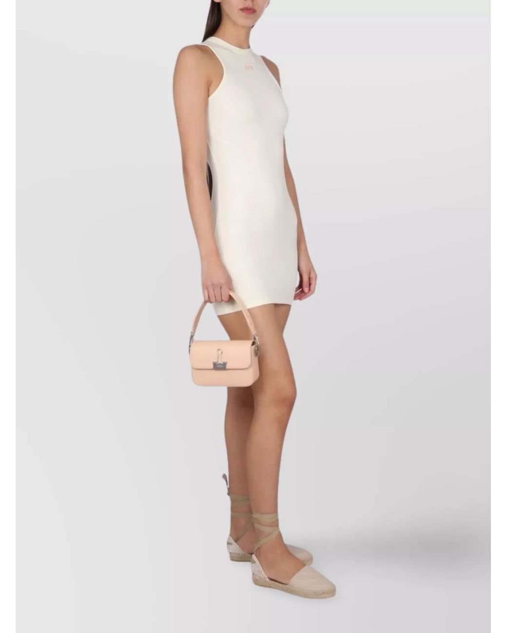 Off-White c/o Virgil Abloh White Logo Print Mini Dress