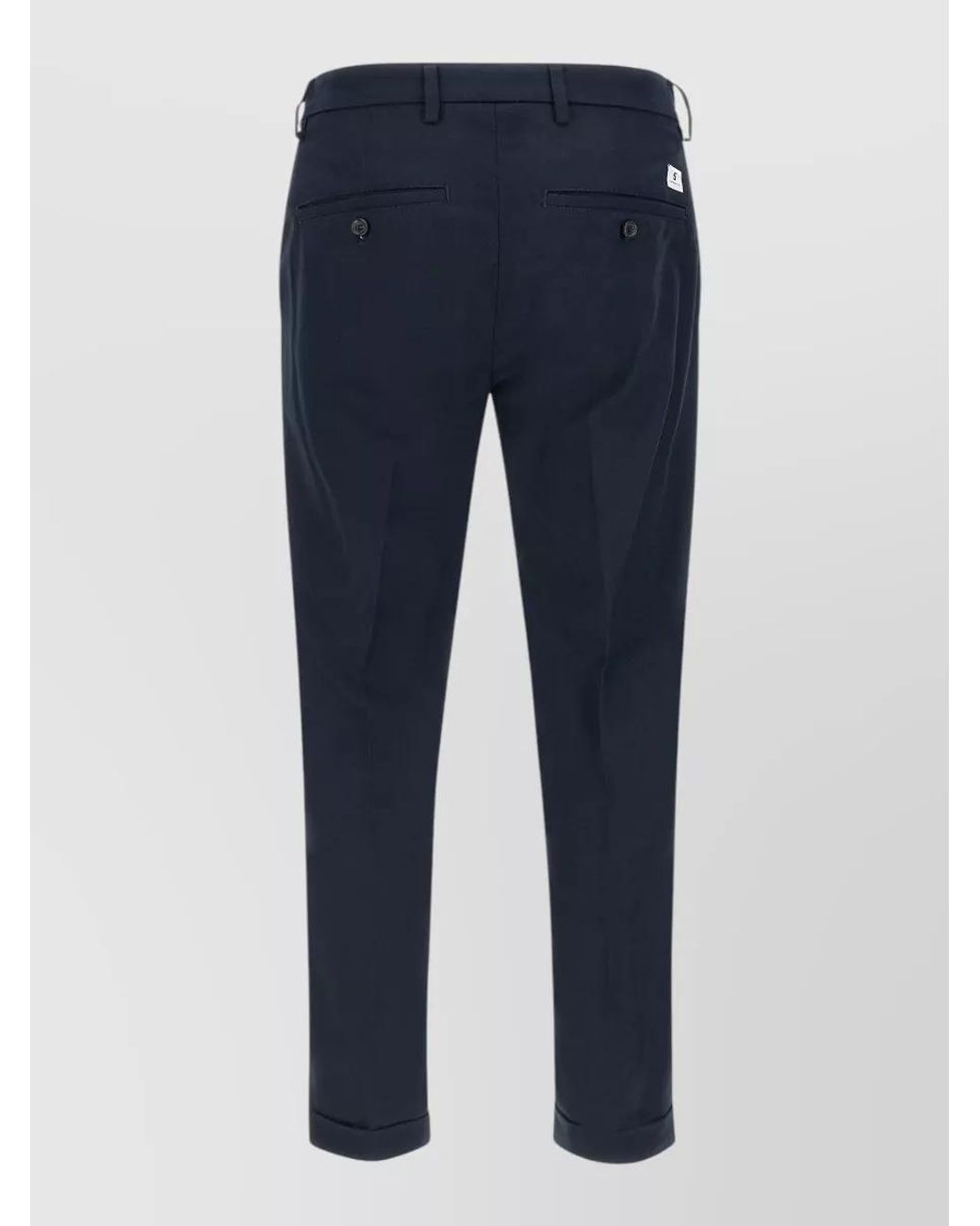 Department 5 Blue Cotton Regular-Fit Straight-Leg Tailored Trousers for men