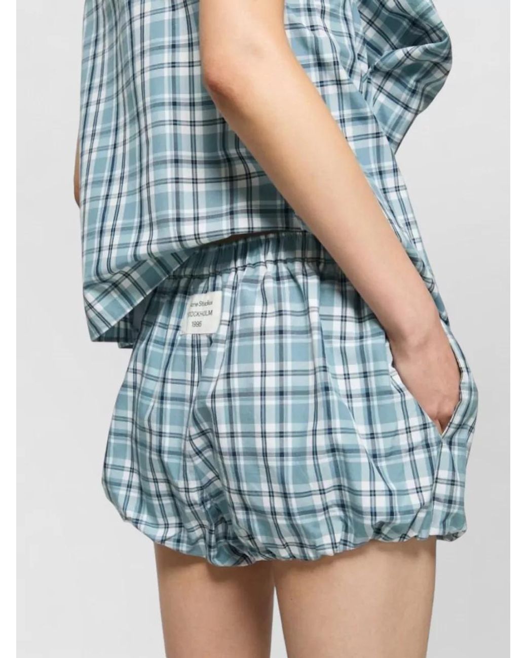 Acne Blue Organic Cotton Pyjama Shorts