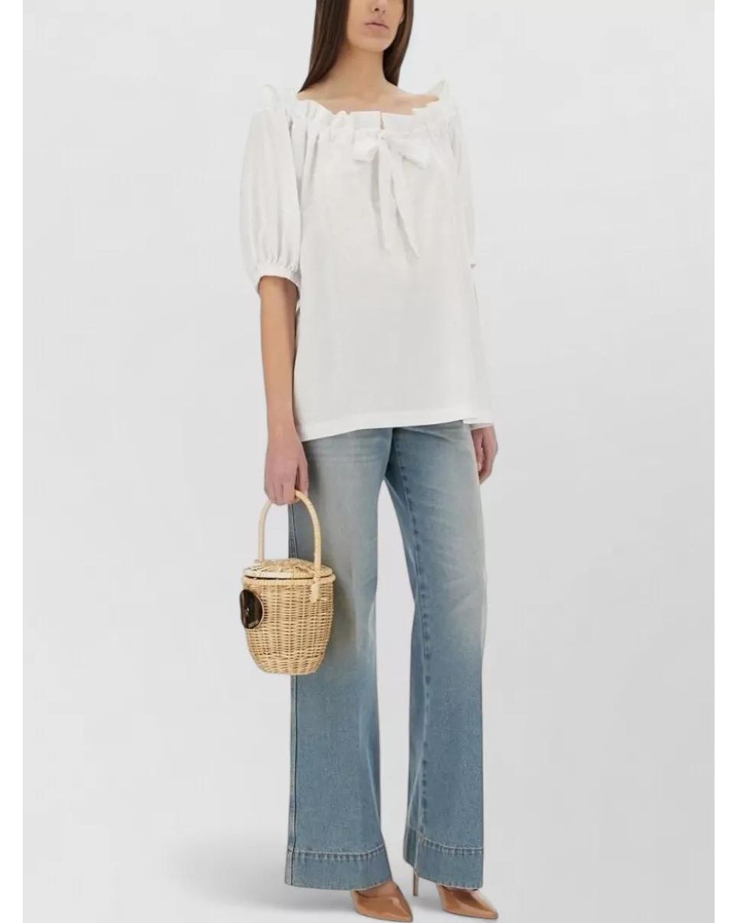 Patou White Cotton Oversized Blouse
