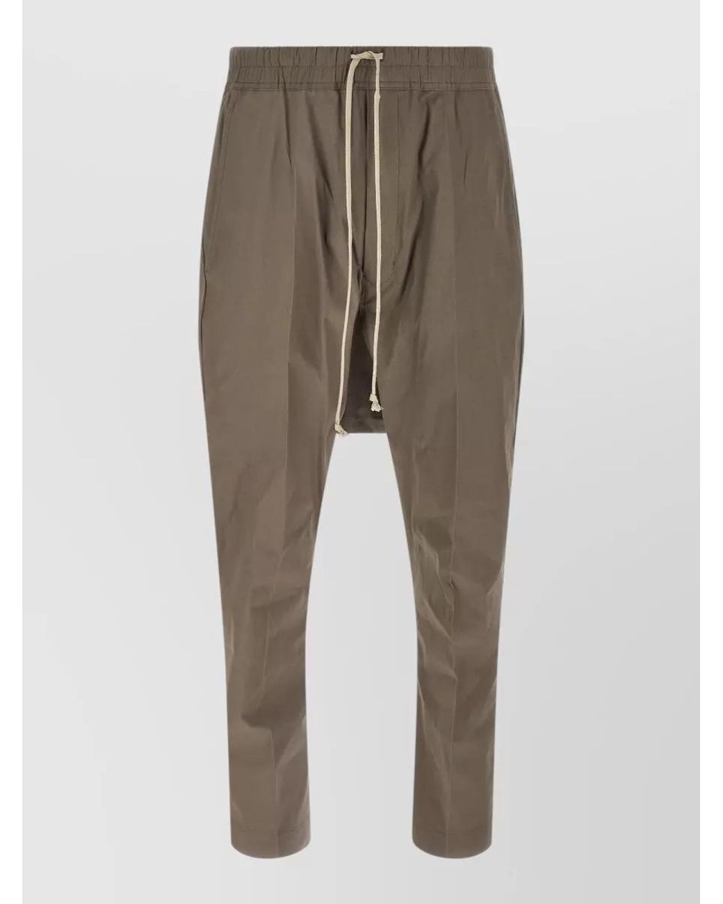 Rick Owens Natural Long Drop-Crotch Trousers for men