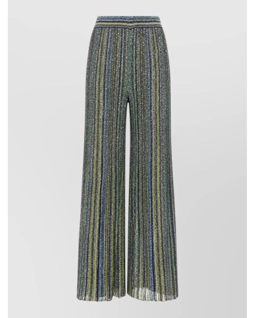 Missoni Green Metallic Wide-Leg Trousers