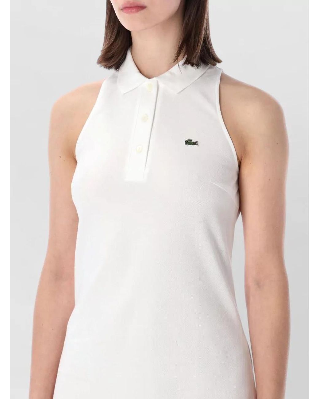 Lacoste White Sleeveless Polo Mini Dress