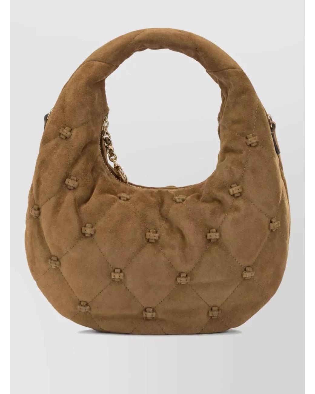 Tory Burch Natural Small Suede Shoulder Bag